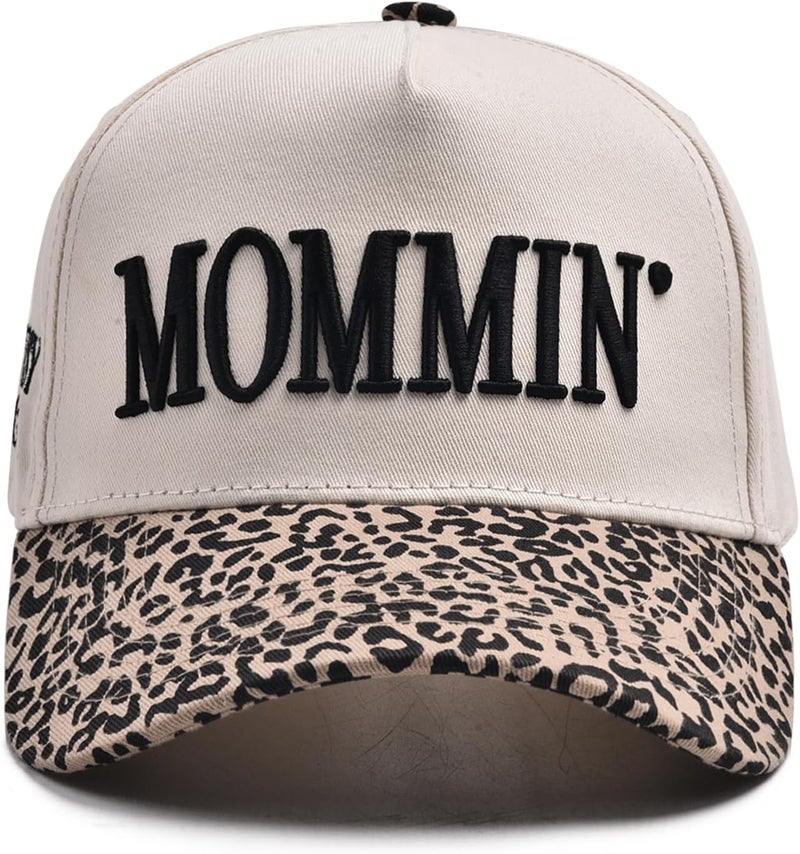 Abdkw Mommin Trucker Hat | Vintage Two-Tone Women's Baseball Cap,with Mommin Embroidery Ponytail Fit,Outdoor and Daily Use - Image 1